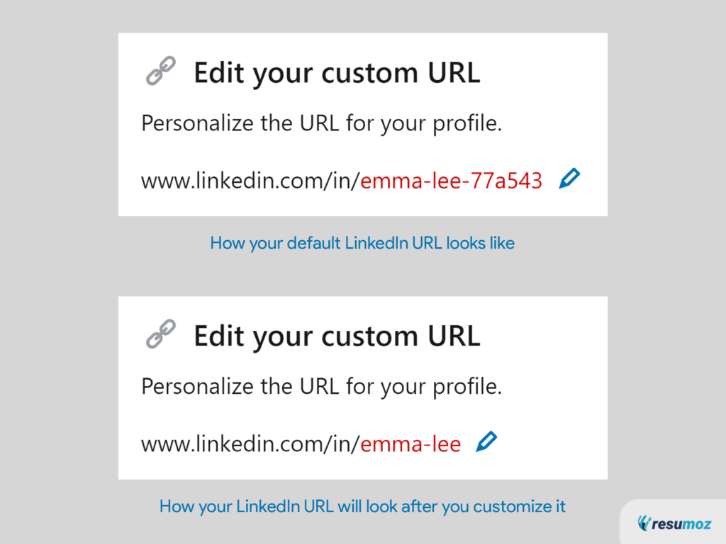 Customize your LinkedIn URL before insert it on your resume